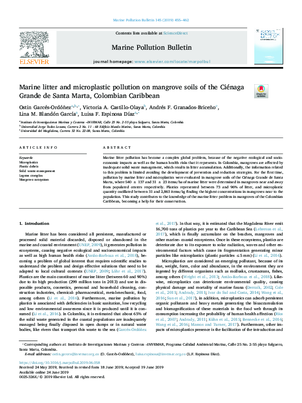 (PDF) Marine litter and microplastic pollution on mangrove soils of the ...