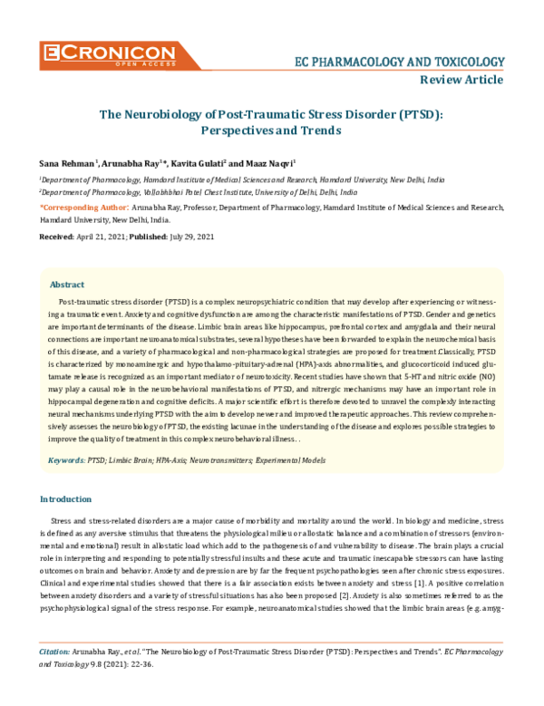 (PDF) The Neurobiology of Post-Traumatic Stress Disorder (PTSD ...
