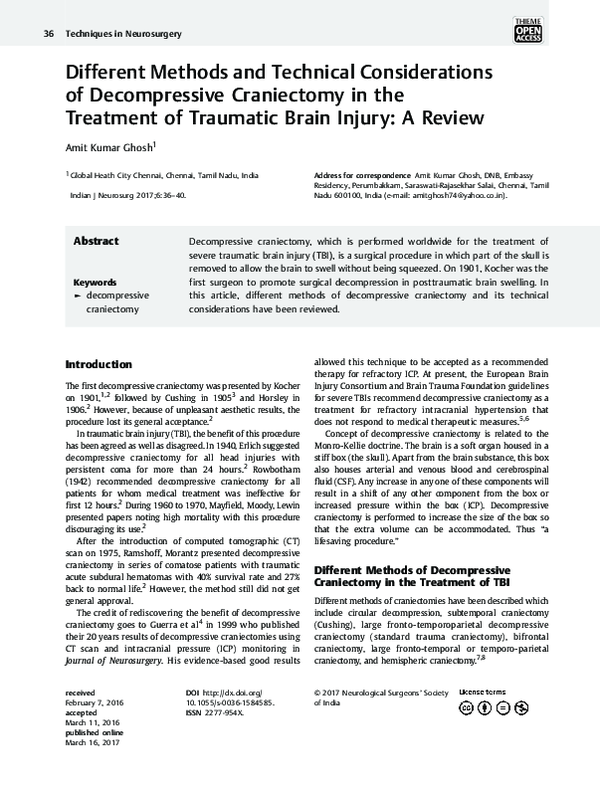 (PDF) Different Methods and Technical Considerations of Decompressive ...