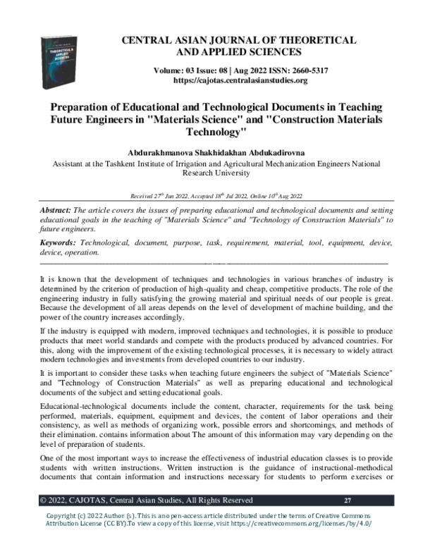 (PDF) Preparation of Educational and Technological Documents in ...