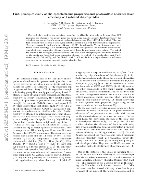(PDF) First-principles study of the optoelectronic properties and ...