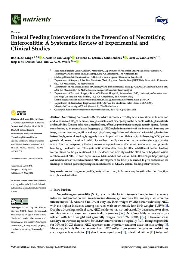 (PDF) Enteral Feeding Interventions in the Prevention of Necrotizing