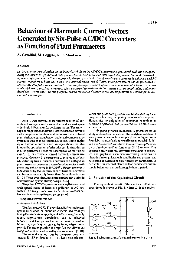 (PDF) Behaviour of harmonic current vectors generated by six-pulse ac ...