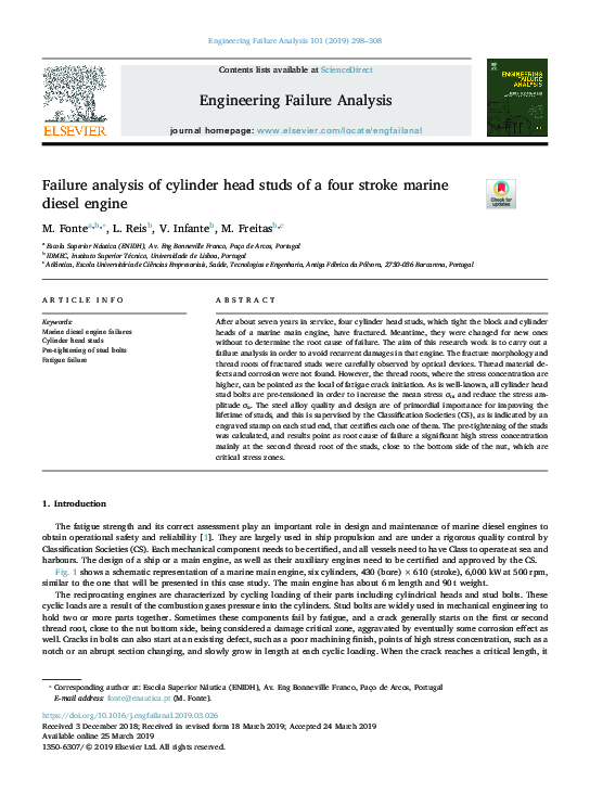 (PDF) Failure analysis of cylinder head studs of a four stroke marine