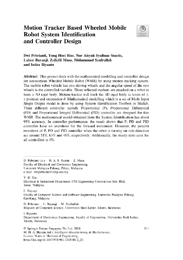 (PDF) Motion Tracker Based Wheeled Mobile Robot System Identification ...