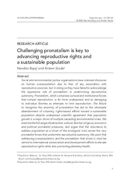 (PDF) Challenging Pronatalism Is Key to Advancing Reproductive Rights ...