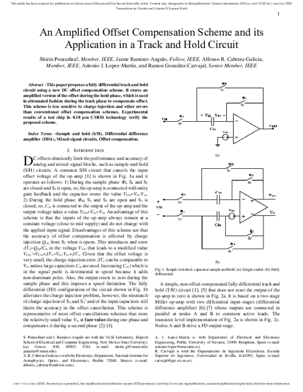 (PDF) An Amplified Offset Compensation Scheme and its Application in a ...