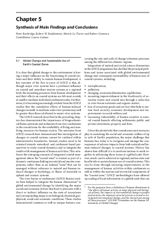 (PDF) Chapter 5 Synthesis of Main Findings and Conclusions