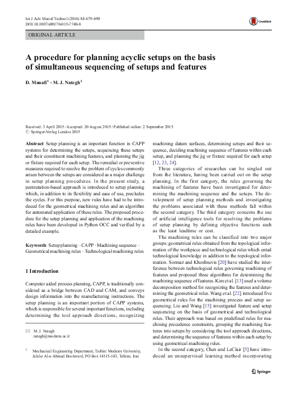 (PDF) A procedure for planning acyclic setups on the basis of ...