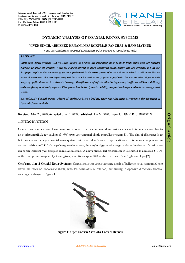(PDF) Dynamic Analysis of Coaxial Rotor Systems