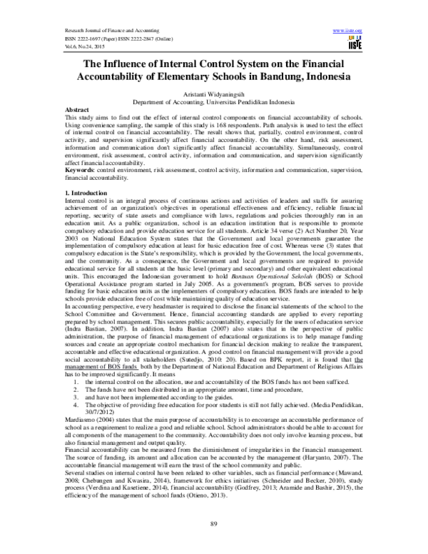 (PDF) The Influence of Internal Control System on the Financial ...
