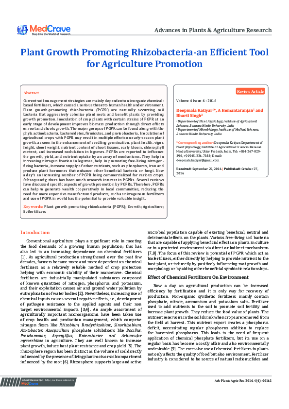 (PDF) Plant Growth Promoting Rhizobacteria-an Efficient Tool for ...