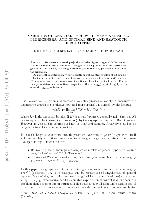 (PDF) Varieties of General Type with Many Vanishing Plurigenera, and ...