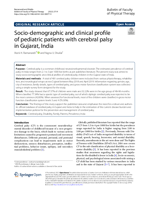 (PDF) Socio-demographic and clinical profile of pediatric patients with ...