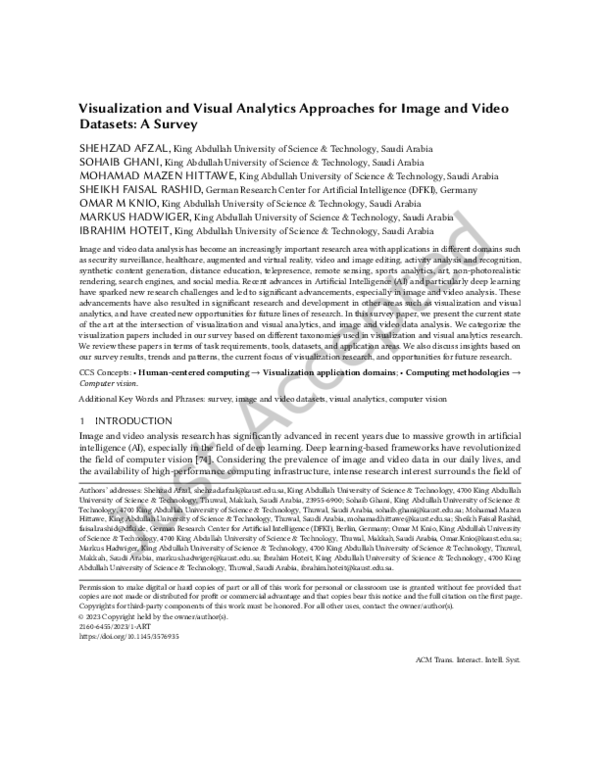 (PDF) Visualization and Visual Analytics Approaches for Image and Video ...
