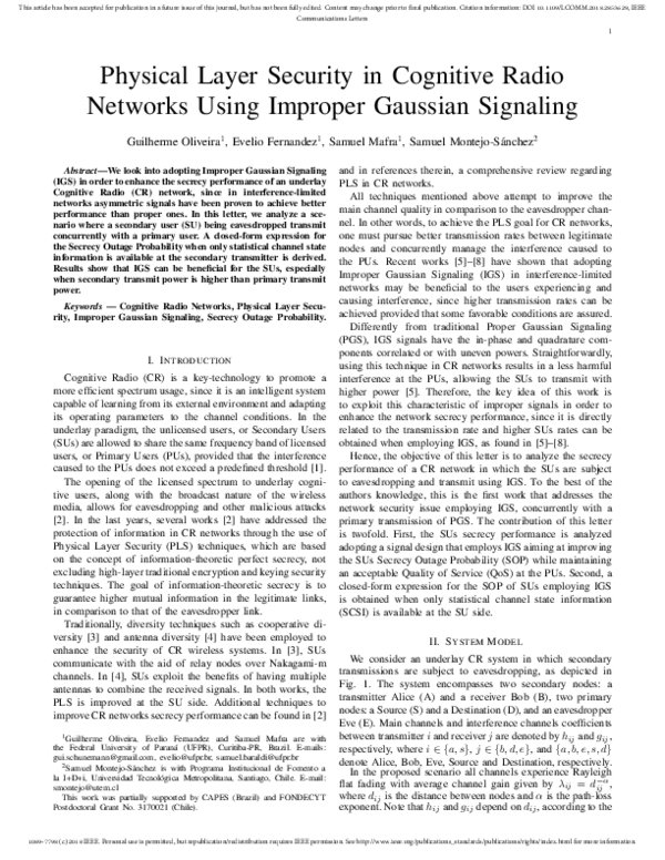 (PDF) Physical layer security in cognitive radio networks: A ...