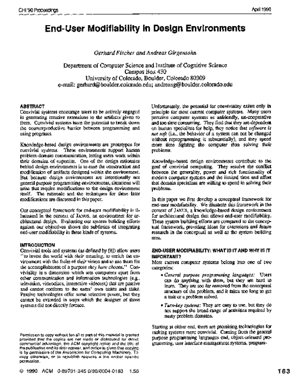 (PDF) End-user modifiability in design environments