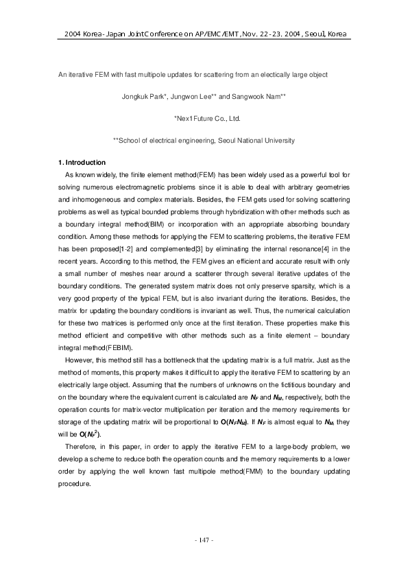 (PDF) An iterative FEM with fast multipole updates for scattering from ...