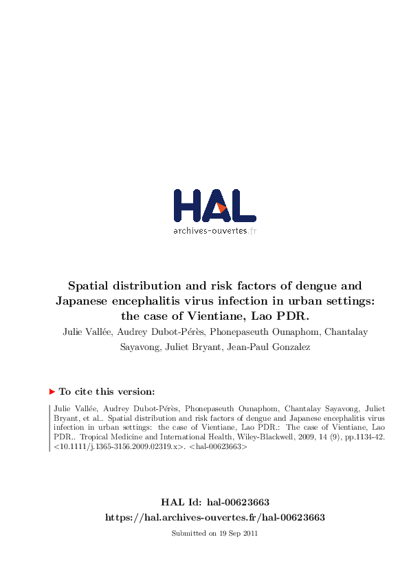 (PDF) Spatial distribution and risk factors of dengue and Japanese ...
