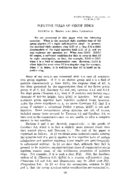 (PDF) Injective hulls of group rings