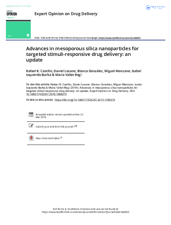 (PDF) Advances in mesoporous silica nanoparticles for targeted stimuli ...