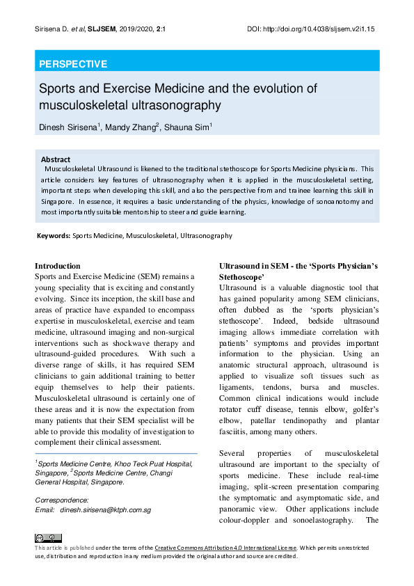 (PDF) Sports and Exercise Medicine and the evolution of musculoskeletal ...