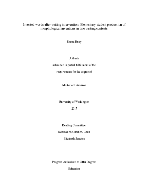 (PDF) Invented words after writing intervention: Elementary student ...