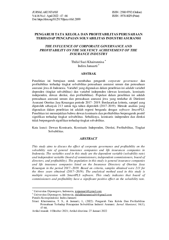 (PDF) The Influence of Corporate Governance and Profitability on the ...
