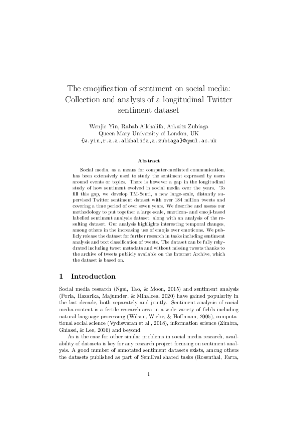  pdf the emojification of sentiment on social media collection and
