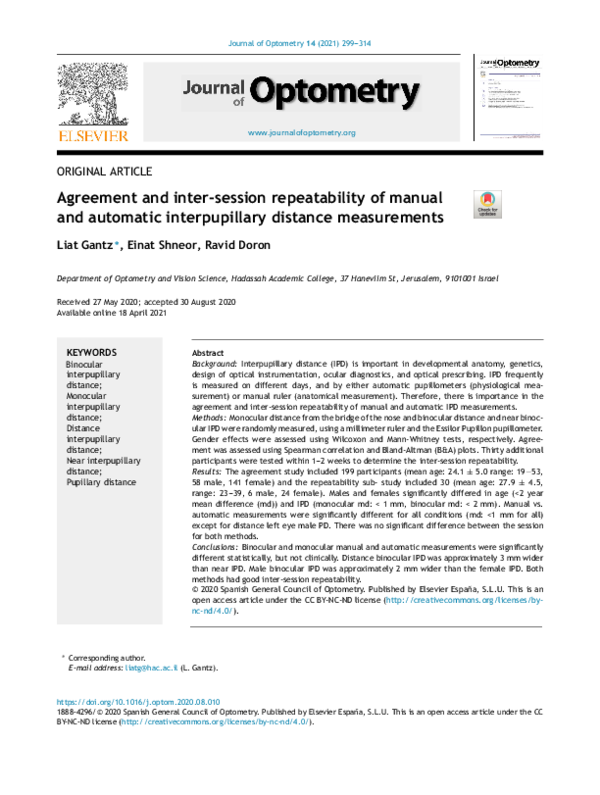 (PDF) Agreement and inter-session repeatability of manual and automatic ...