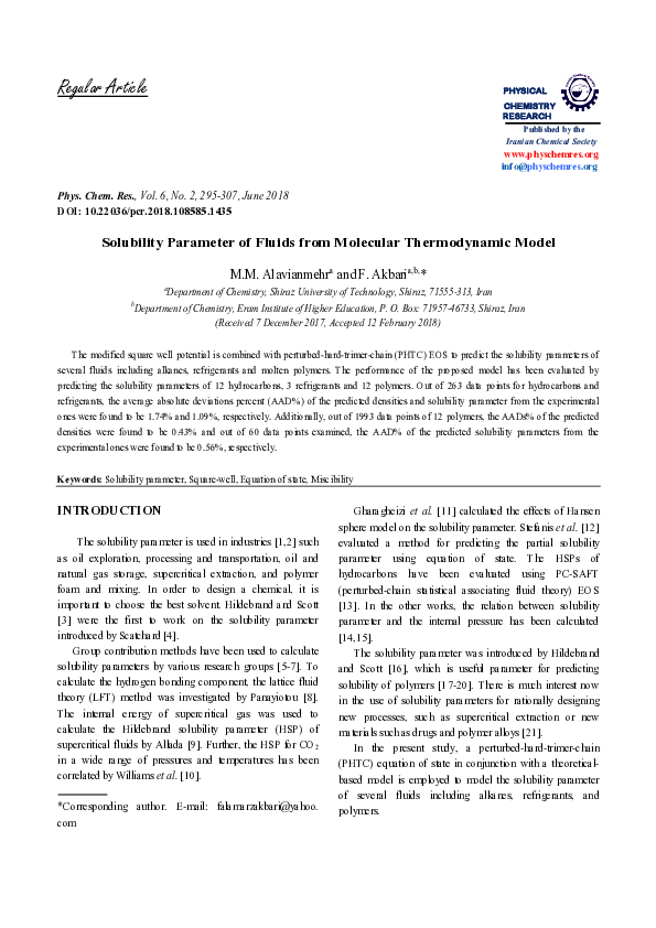  pdf predicting solubility parameter of molecular fluids