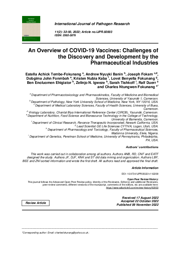 (PDF) An Overview of COVID-19 Vaccines: Challenges of the Discovery and ...