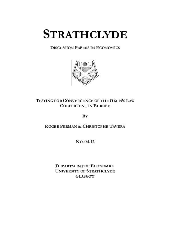 (PDF) Testing for convergence of the Okun’s Law coefficient in Europe ...