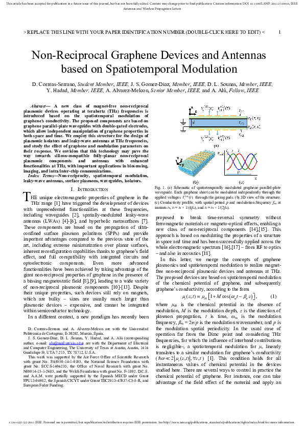 (PDF) Nonreciprocal Graphene Devices and Antennas Based on ...