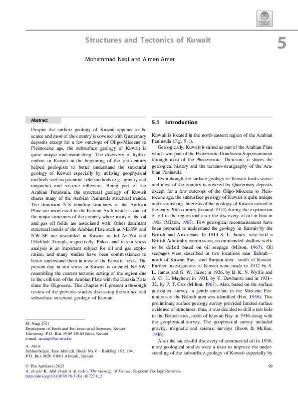 (PDF) Structures and Tectonics of Kuwait