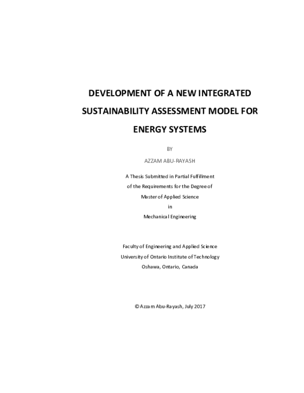 (PDF) Development of a new integrated sustainability assessment model ...