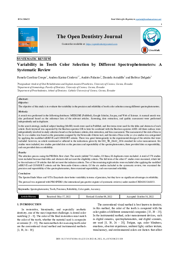 (PDF) Variability in Tooth Color Selection by Different ...