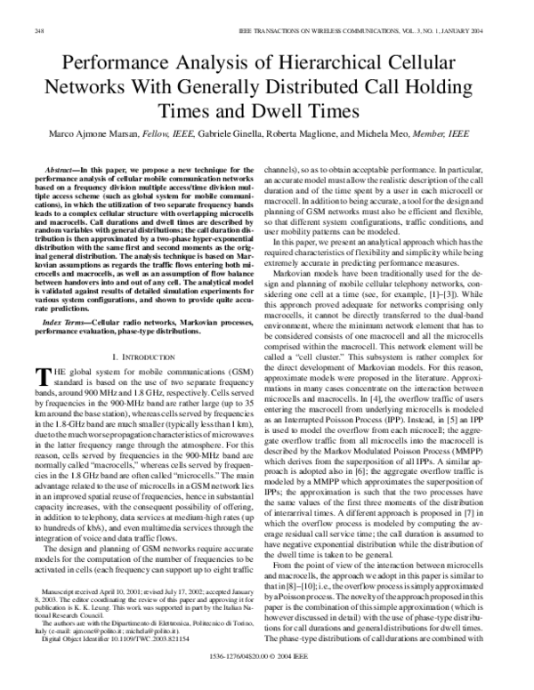 (PDF) Performance Analysis of Hierarchical Cellular Networks With ...