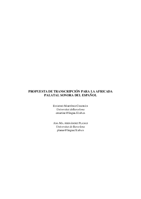 (PDF) Propuesta de transcripción para la africada palatal sonora del