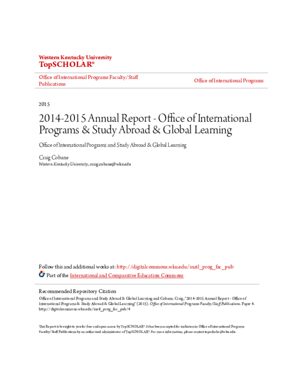 (PDF) 2014-2015 Annual Report - Office of International Programs ...