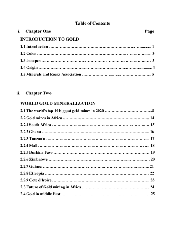 (PDF) Gold mineralization