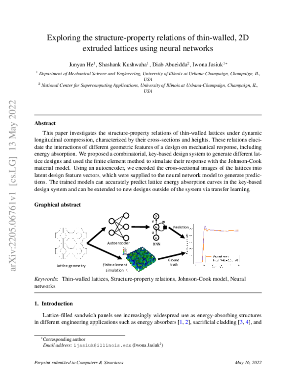 (PDF) Exploring the structure-property relations of thin-walled, 2D ...