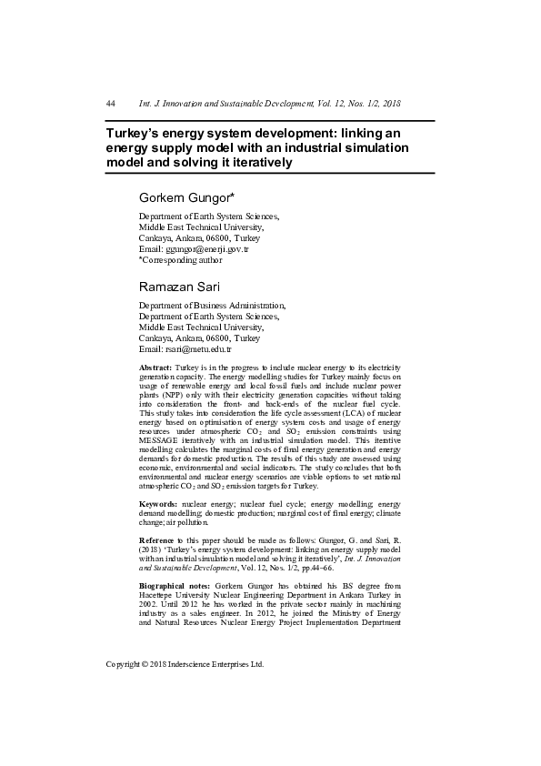 (PDF) Turkey's energy system development: linking an energy supply ...