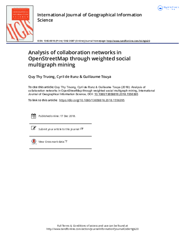 (PDF) Analysis of collaboration networks in OpenStreetMap through ...