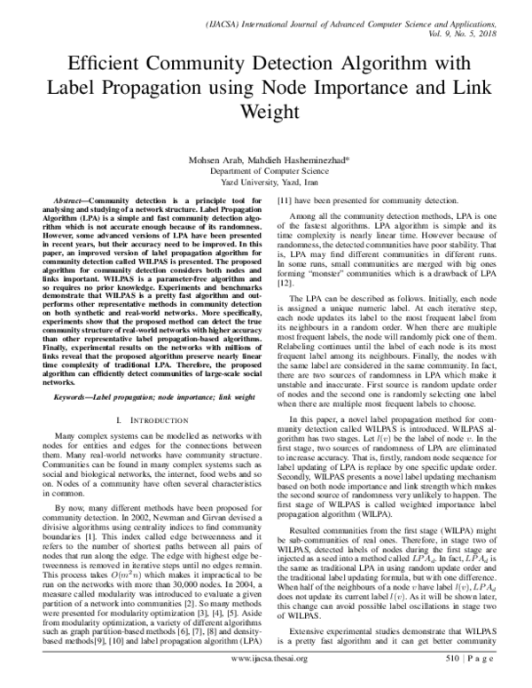 (PDF) Efficient Community Detection Algorithm with Label Propagation ...