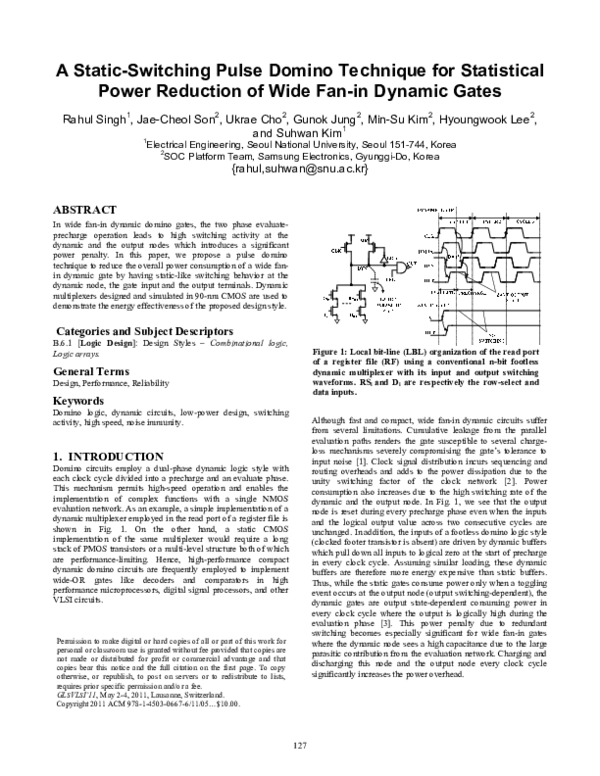 (PDF) A static-switching pulse domino technique for statistical power ...