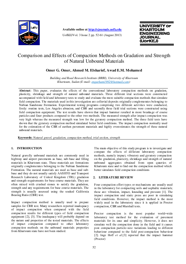(PDF) Comparison and Effects of Compaction Methods on Gradation and ...