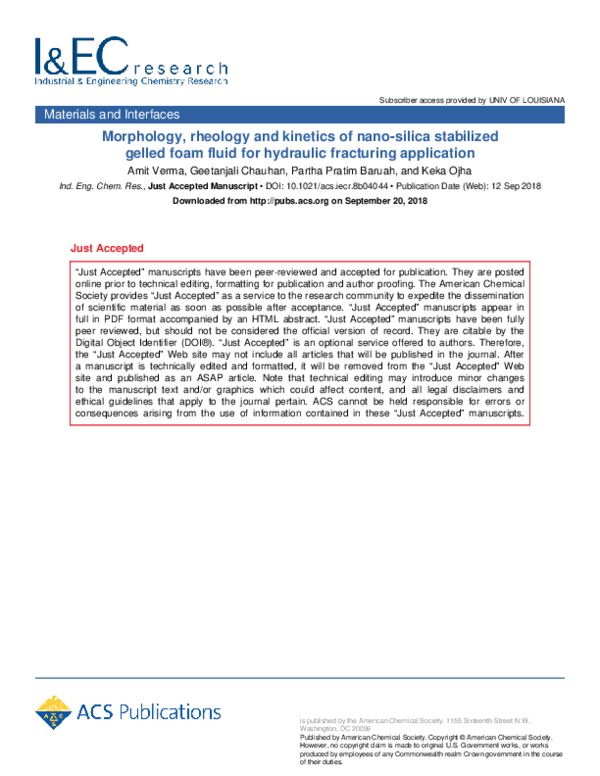 (PDF) Morphology, Rheology, and Kinetics of Nanosilica Stabilized ...