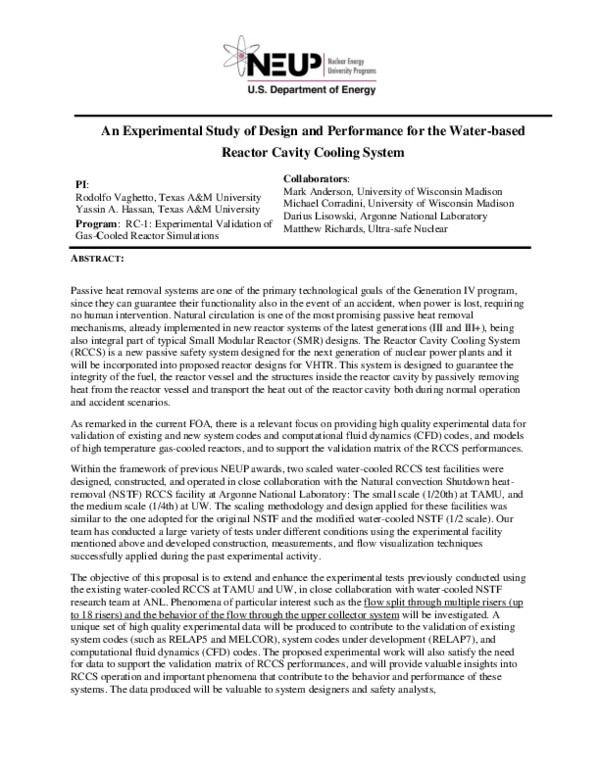 (PDF) An Experimental Study of Design and Performance for the Water ...