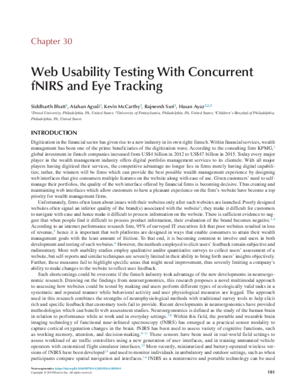 (PDF) Web Usability Testing With Concurrent fNIRS and Eye Tracking